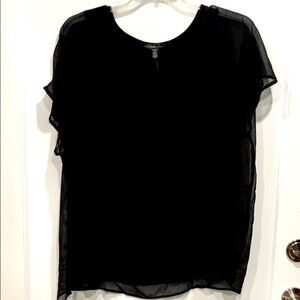 Chiffon Black T-shirt with Cami